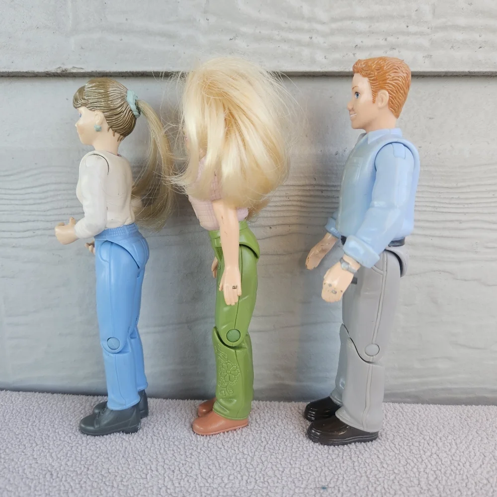 Fisher Price Loving Family Doll House Figure Lot Dad Mom Girl Blonde 2000 2006